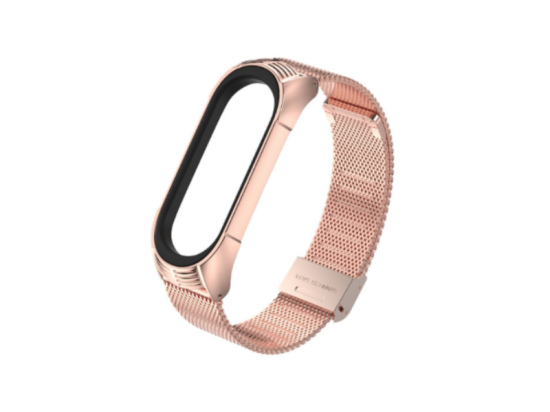 Ocelový náramek pro Mi Band 4/5/6 - rose gold