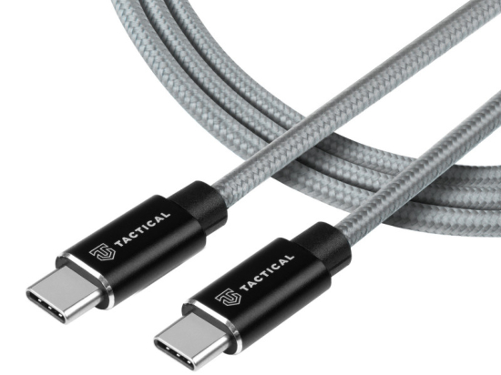 Tactical Fast Rope Aramid Cable USB-C/USB-C 100W 0,3m Grey