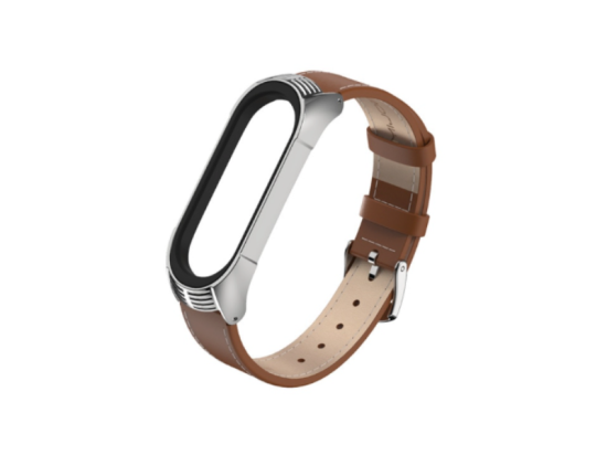 Kožený náramek pro Mi Band 4/5/6 - hnědá