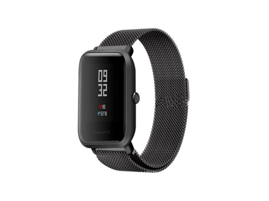 Ocelový náramek Amazfit BIP / GTS / GTR 42mm magnetický - černá