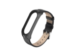 Kožený náramek pro Mi Band 4/5/6 - černá