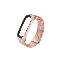 Ocelový náramek pro Mi Band 4/5/6 - rose gold