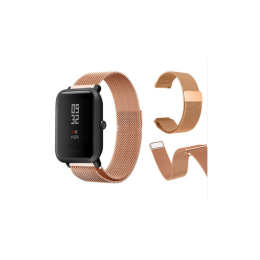 Ocelový náramek Amazfit BIP / GTS / GTR 42mm magnetický - rose gold