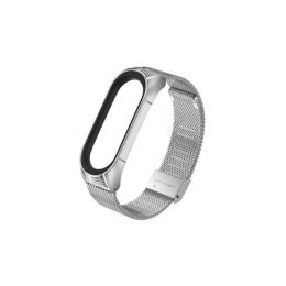 Ocelový náramek pro Mi Band 4/5/6 - stříbrná