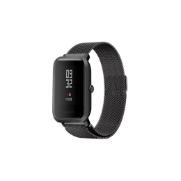 Ocelový náramek Amazfit BIP / GTS / GTR 42mm magnetický - černá